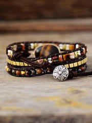 Geometrical Shape Triple-Layer Bracelet - Trendsi