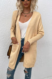 Open Front Long Sleeve Cardigan with Pockets - Trendsi