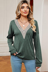 V-Neck Dropped Shoulder T-Shirt - Trendsi - Flyclothing LLC