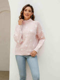 Heart Mock Neck Sweater - Trendsi - Flyclothing LLC