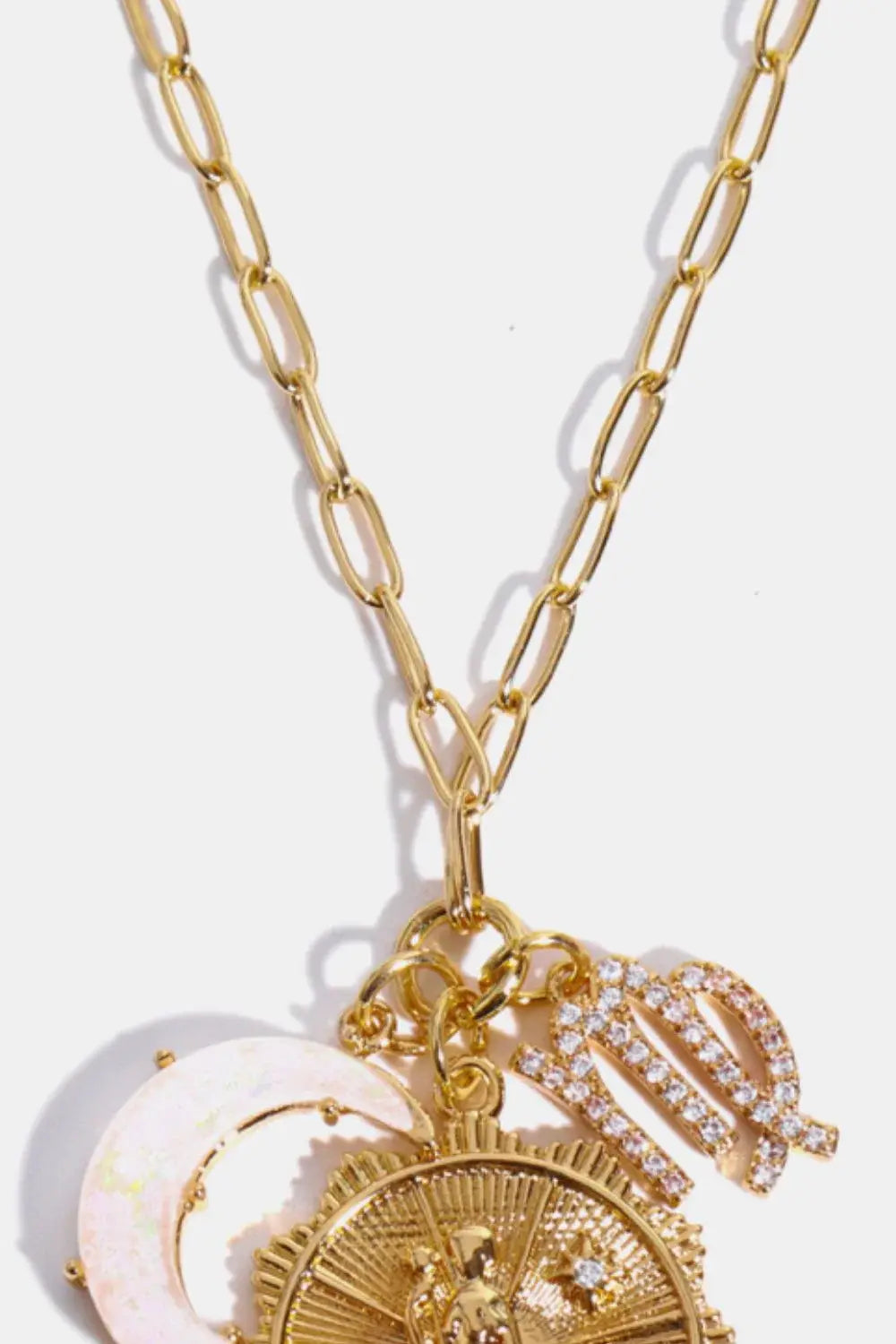 Constellation and Moon Pendant Copper Necklace - Trendsi - Flyclothing LLC