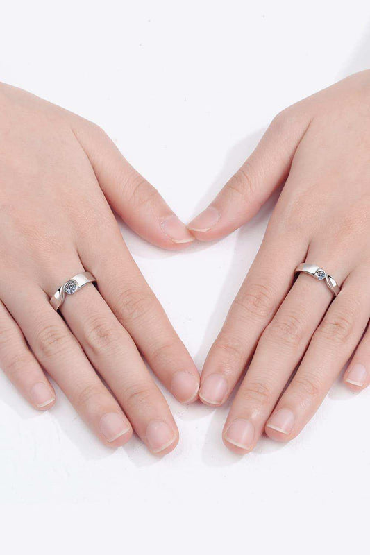 Moissanite Rhodium-Plated Ring - Trendsi - Flyclothing LLC