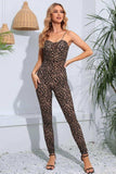 Leopard Spaghetti Strap Skinny Jumpsuit - Trendsi - Flyclothing LLC