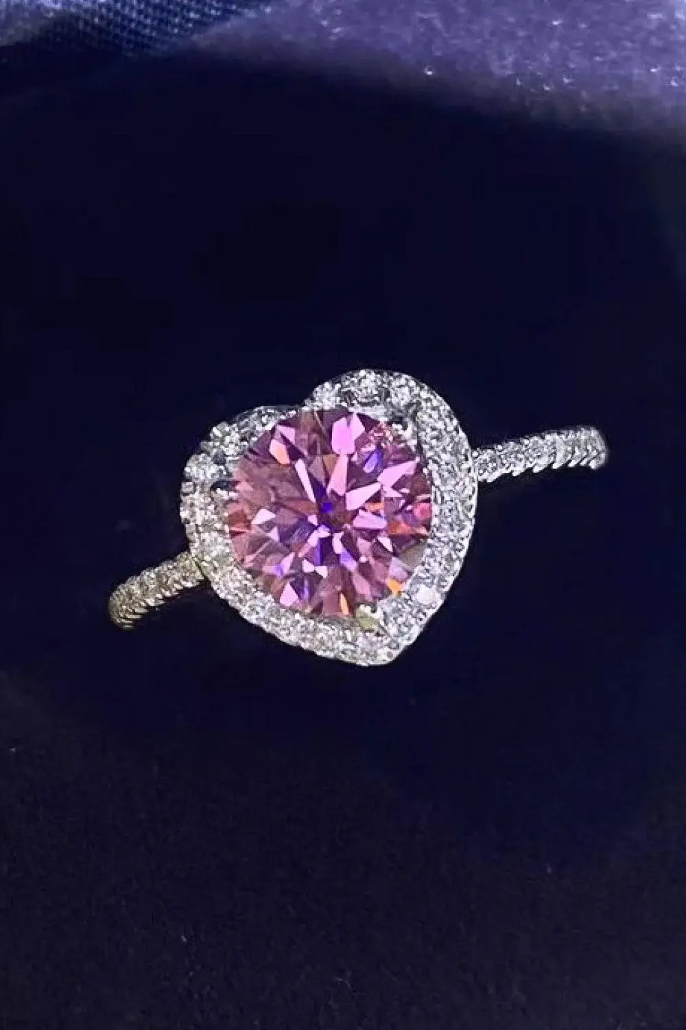 Lifelong Journey 1 Carat Moissanite Heart Ring - Trendsi - Flyclothing LLC