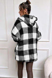 Double Take Full Size Plaid Long Sleeve Hooded Coat - Trendsi - Flyclothing LLC