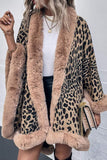 Leopard Open Front Poncho - Trendsi
