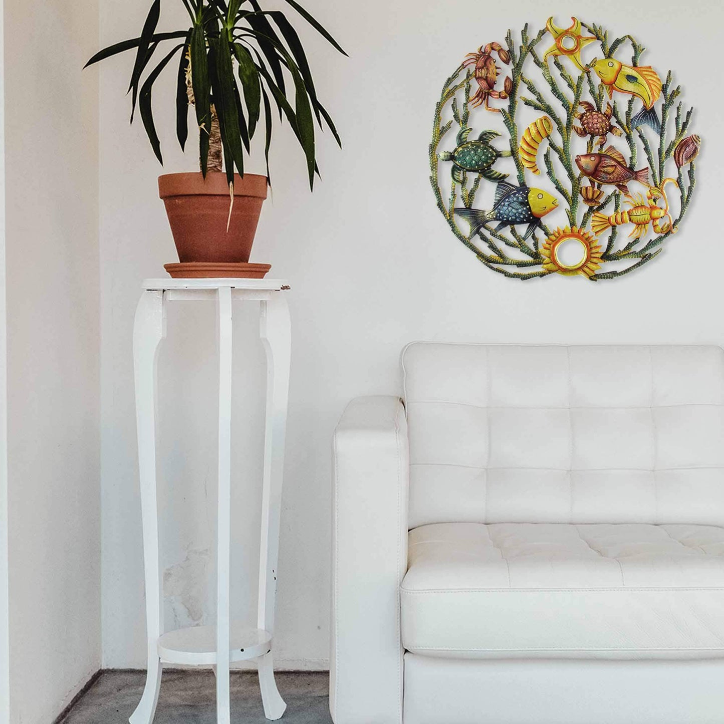 Painted Sea life Metal Wall Art - Croix des Bouquets - Croix des Bouquets - Flyclothing LLC