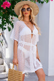 Openwork Tie Waist Cover Up - Trendsi