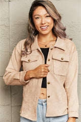 Button Down Collared Jacket - Trendsi