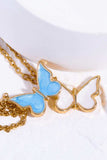 Butterfly Pendant Copper 14K Gold-Plated Necklace - Trendsi - Flyclothing LLC