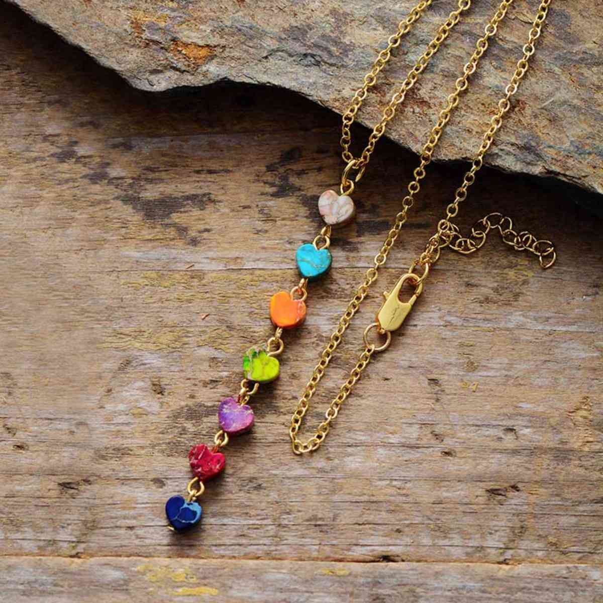 Heart Shape Natural Stone Necklace - Trendsi - Flyclothing LLC