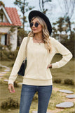 Square Neck Long Sleeve Blouse - Trendsi - Flyclothing LLC