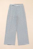 Striped Drawstring Waist Wide Leg Pants - Trendsi