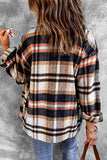 Plaid Button Front Shirt Jacket with Breast Pockets - Trendsi