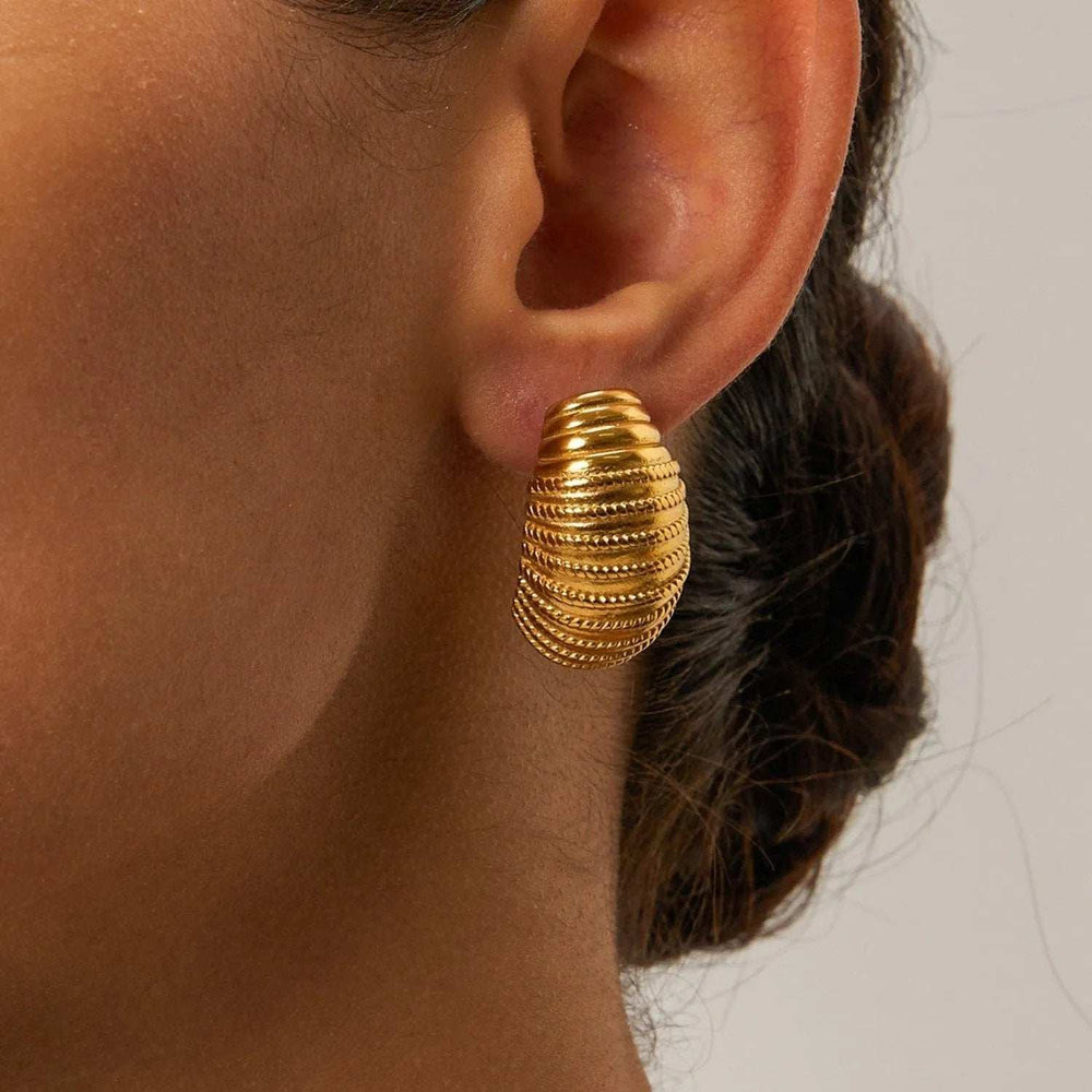 18K Gold-Plated Stainless Steel Earrings - Trendsi - Flyclothing LLC