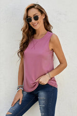 Round Neck Tank - Trendsi - Flyclothing LLC