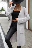 Dropped Shoulder Long Sleeve Cardigan with Pocket - Trendsi