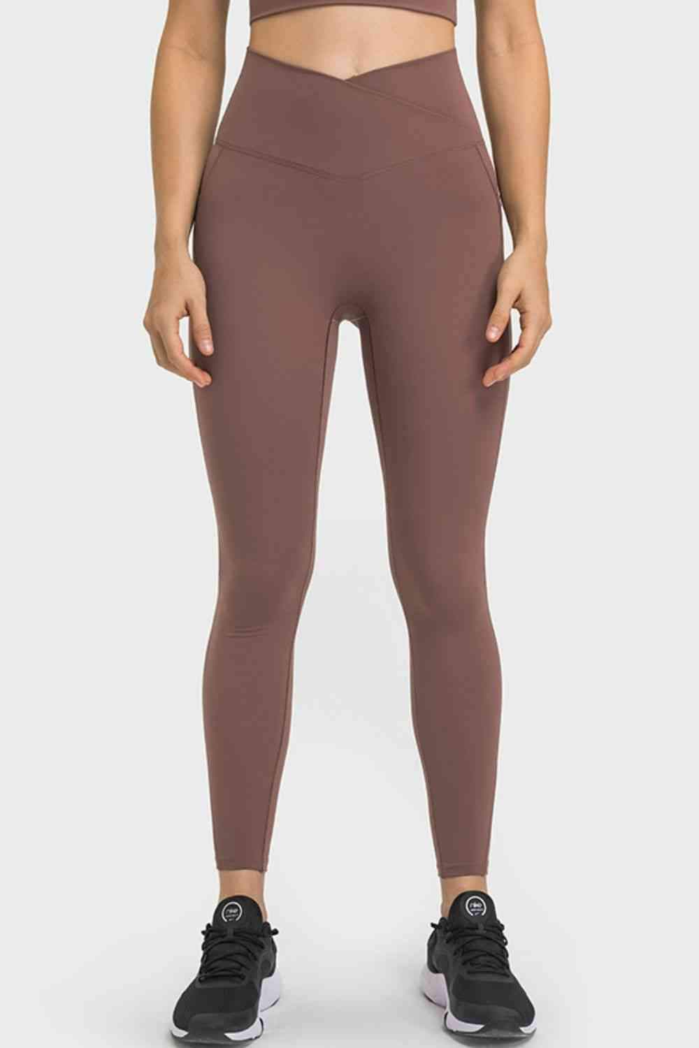 V-Waist Yoga Leggings with Pockets - Trendsi - Flyclothing LLC