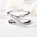 Twisted Inlaid Zircon Double-layered Ring - Trendsi