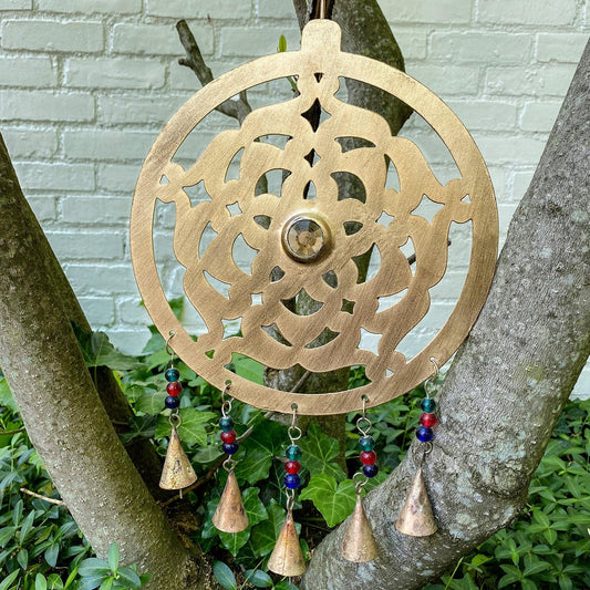Handcrafted Celtic Chime, Recycled Iron and Glass Beads - Asha Handicrafts