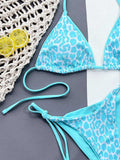 Leopard Print Halter Neck Tie Side Bikini Set - Trendsi - Flyclothing LLC