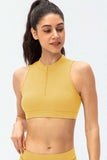 Full Size Cropped Cutout Back Zipper Front Active Tank Top - Trendsi - Flyclothing LLC