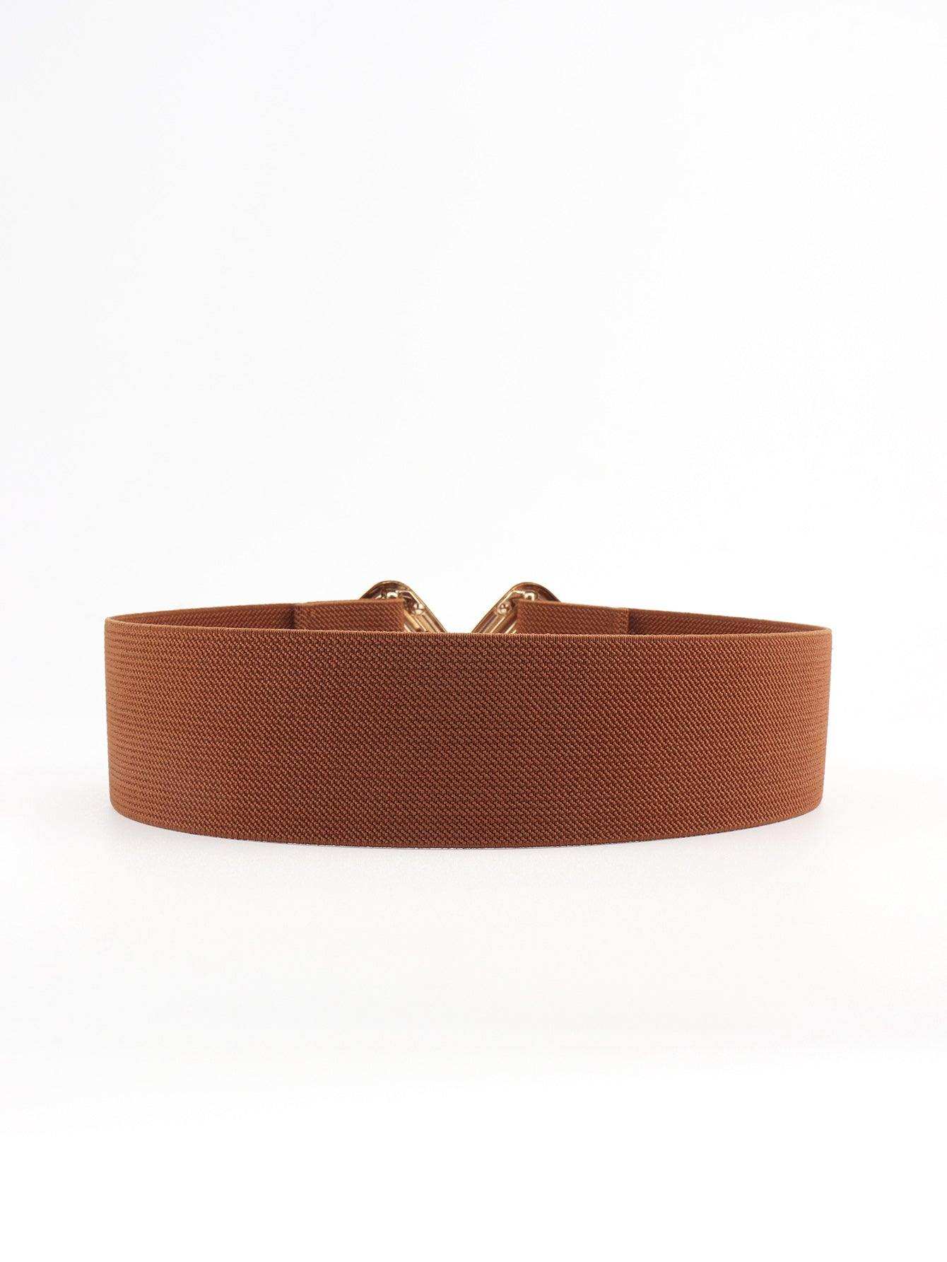 Geometric Buckle Elastic Wide Belt - Trendsi - Flyclothing LLC