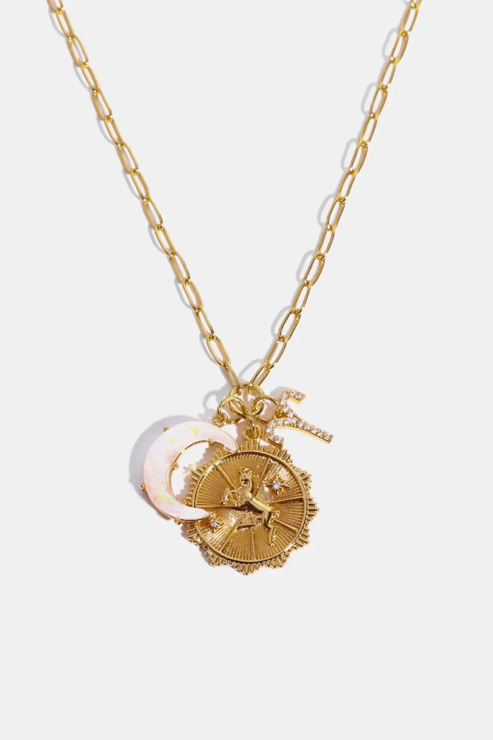 Constellation and Moon Pendant Copper Necklace - Trendsi - Flyclothing LLC