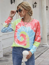 Printed Round Neck Raglan Sleeve Tee - Trendsi - Flyclothing LLC