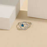 Planet Shape Inlaid Zircon 925 Sterling Silver Ring - Trendsi