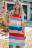 Women Color Block Side Slit Mini Dress - Flyclothing LLC