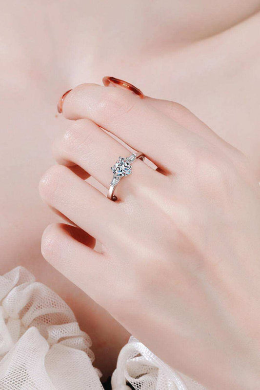 1.2 Carat Moissanite Heart Ring - Trendsi - Flyclothing LLC