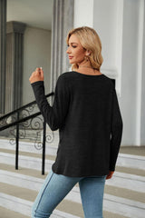 Round Neck Long Sleeve T-Shirt - Trendsi