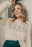 CIAO Round Neck Dropped Shoulder Sweater - Trendsi - Flyclothing LLC