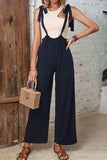 Tied Wide Leg Overalls - Flyclothing LLC