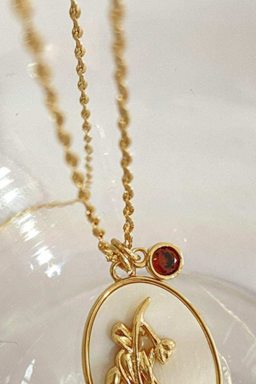 Flower Shell Pendant Copper Necklace - Trendsi - Flyclothing LLC