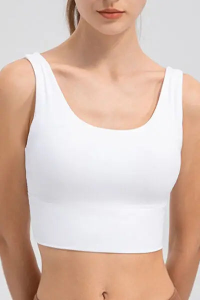 Scoop Neck Wide Strap Active Tank - Trendsi - Flyclothing LLC