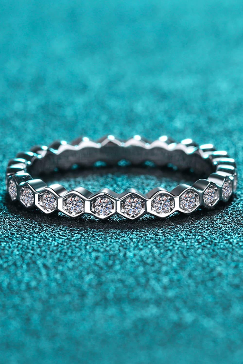 Moissanite 925 Sterling Silver Eternity Ring - Trendsi