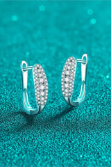 Moissanite Rhodium-Plated Earrings - Trendsi - Flyclothing LLC