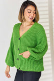 Pocketed Button Up Dropped Shoulder Cardigan - Trendsi - Flyclothing LLC