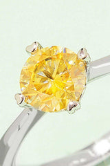 1 Carat Moissanite 925 Sterling Silver Solitaire Ring - Trendsi - Flyclothing LLC