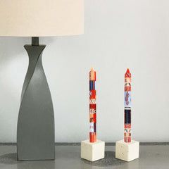 Hand Painted Candles in Uzushi Design (pair of tapers) - Nobunto - Flyclothing LLC