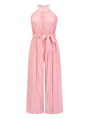 Cutout Tied Pleated Sleeveless Jumpsuit - Trendsi