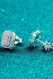 1 Carat Moissanite and Zircon Contrast Geometric Stud Earrings - Trendsi - Flyclothing LLC