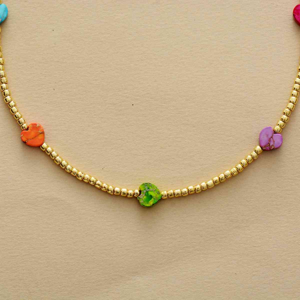 Heart Shape Natural Stone Necklace - Trendsi - Flyclothing LLC