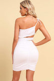 Ruched Cutout One-Shoulder Bodycon Dress - Trendsi - Flyclothing LLC