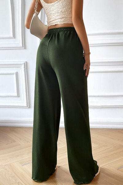 Drawstring Wide Leg Pants with Pocketed - Trendsi - Flyclothing LLC
