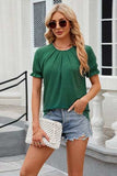 Round Neck Flounce Sleeve T-Shirt - Trendsi - Flyclothing LLC