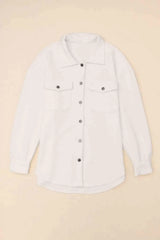 Snap Down Collared Jacket - Trendsi - Flyclothing LLC