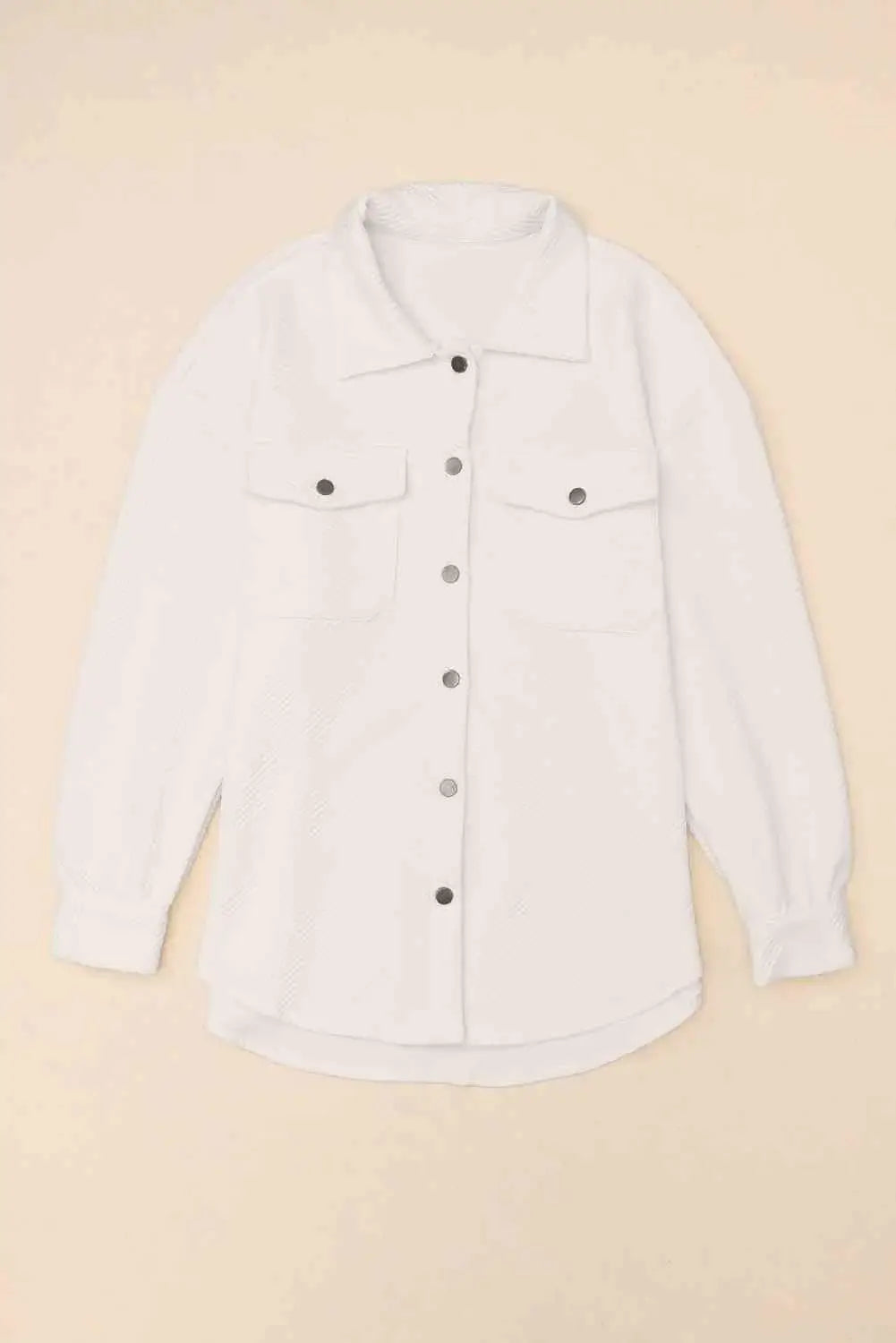 Snap Down Collared Jacket - Trendsi - Flyclothing LLC